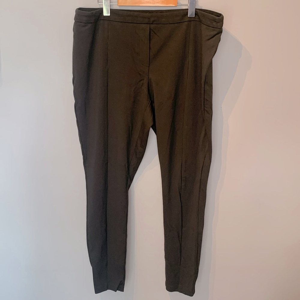 Stretchy Black Dressy Leggings With Seam Front